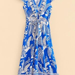Farm Rio Blue lace Banana Maxi Dress M